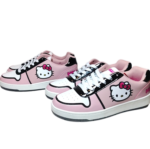 2 pair | HELLO KITTY LOW TOP LACE UP MEMORY FOAM SNEAKERS Size 10 - Picture 2 of 9